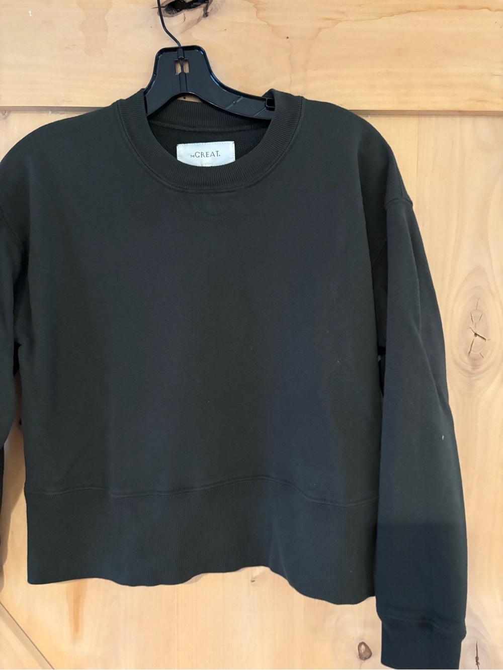 THE Great: Olive Green Crewneck Sweatshirt for Women